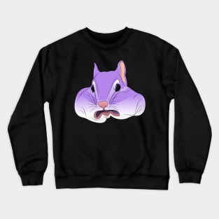 purple cute squirrel face Crewneck Sweatshirt